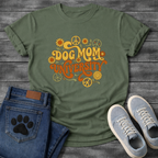 Dog Mom University retro groovy floral funny dog parent shirt