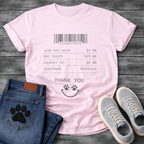 Funny dog owner receipt shirt listing serotonin priceless for pet parents