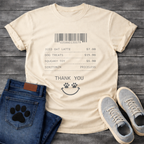 Funny dog owner receipt shirt listing serotonin priceless for pet parents