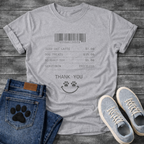 Funny dog owner receipt shirt listing serotonin priceless for pet parents