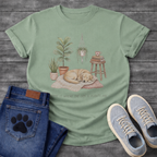 Home is where the dog and plants are shirt for pet and plant lovers