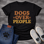 Dogs over people shirt with retro paw print design for dog lovers

