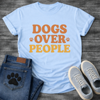 Dogs over people shirt with retro paw print design for dog lovers
