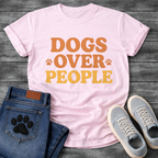 Dogs over people shirt with retro paw print design for dog lovers
