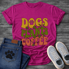 Funny dog mom shirt with dogs plants coffee design for pet lovers
