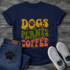 Funny dog mom shirt with dogs plants coffee design for pet lovers

