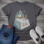 ESC Key Winter Cabin dog walking funny outdoor shirt for pet owners