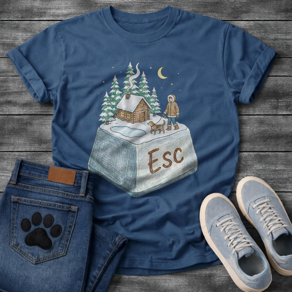 ESC Key Winter Cabin dog walking funny outdoor shirt for pet owners
