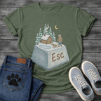 ESC Key Winter Cabin dog walking funny outdoor shirt for pet owners