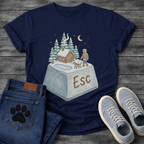 ESC Key Winter Cabin dog walking funny outdoor shirt for pet owners
