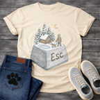 ESC Key Winter Cabin dog walking funny outdoor shirt for pet owners