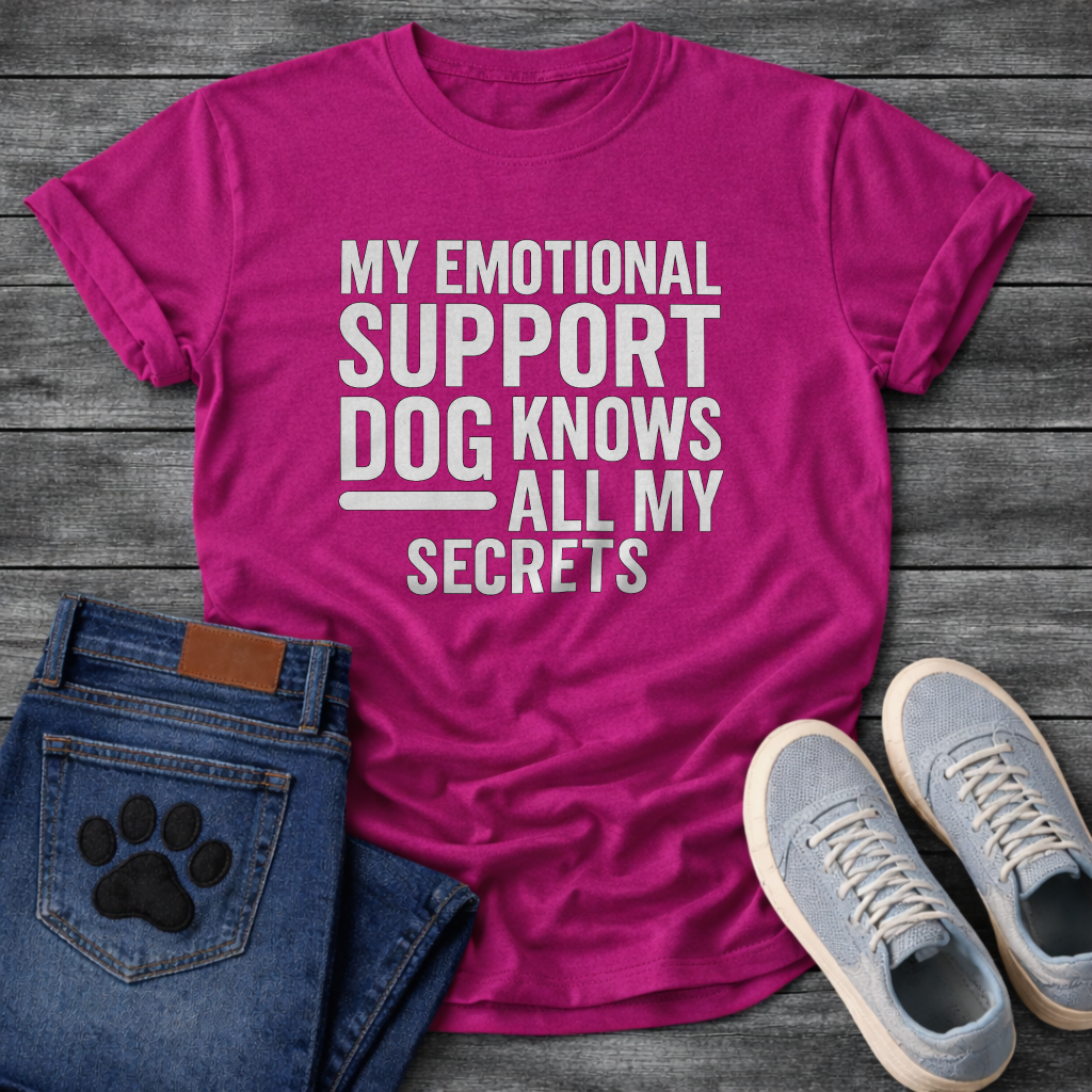 Emotional support dog funny dog shirts, pet lover apparel tee
