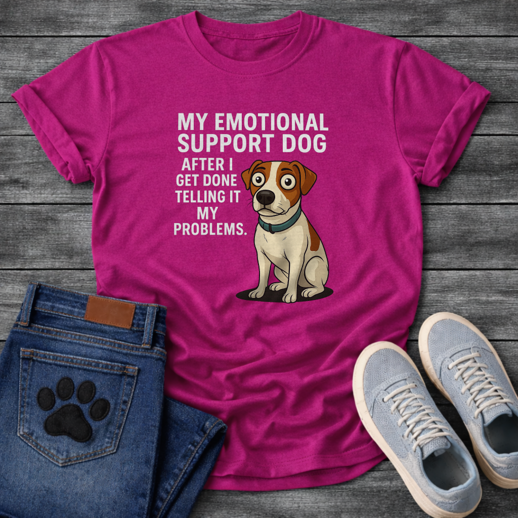 Emotional support dog funny dog shirts, pet lover apparel tee