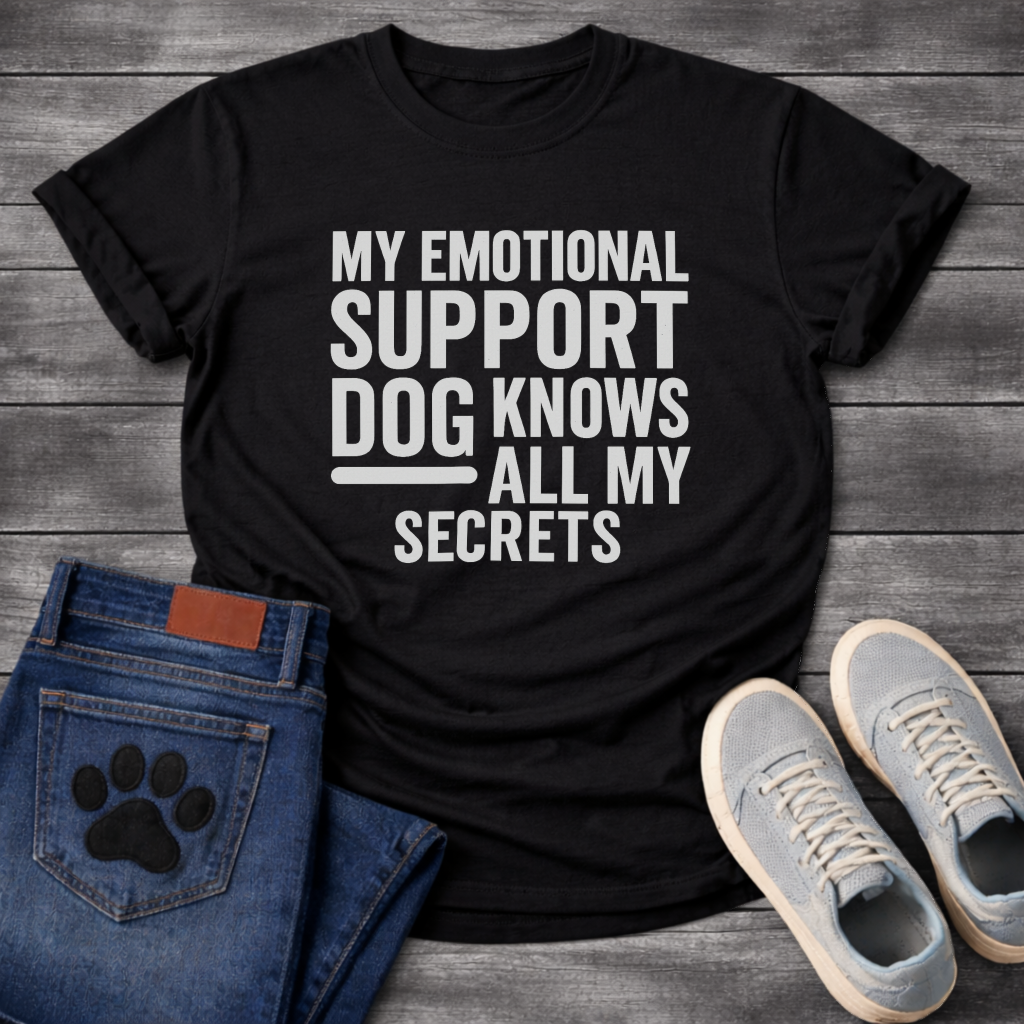 Emotional support dog funny dog shirts, pet lover apparel tee