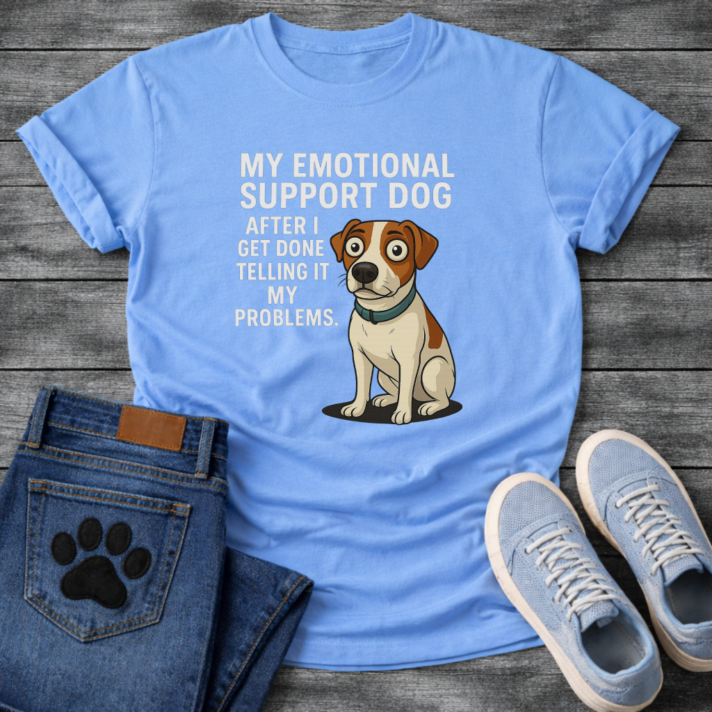 Emotional support dog funny dog shirts, pet lover apparel tee