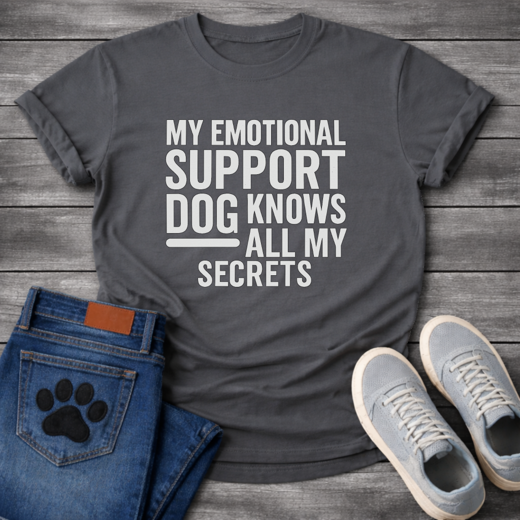 Emotional support dog funny dog shirts, pet lover apparel tee