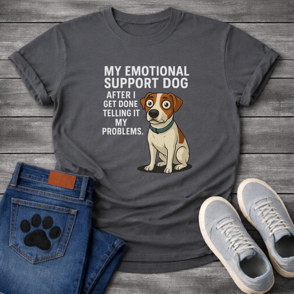 Emotional support dog funny dog shirts, pet lover apparel tee