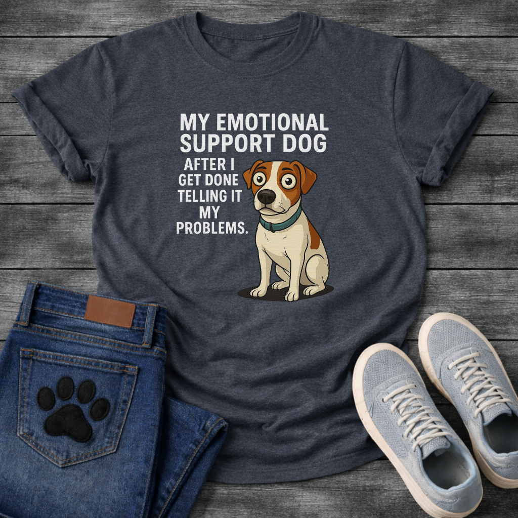 Emotional support dog funny dog shirts, pet lover apparel tee