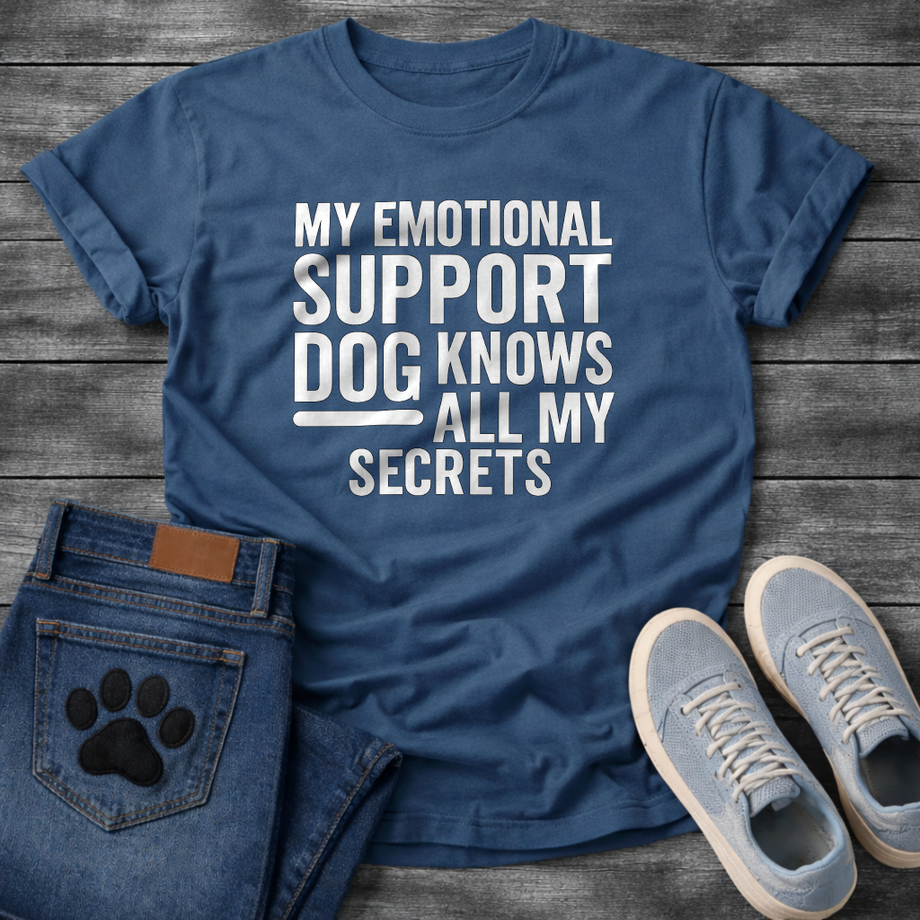 Emotional support dog funny dog shirts, pet lover apparel tee