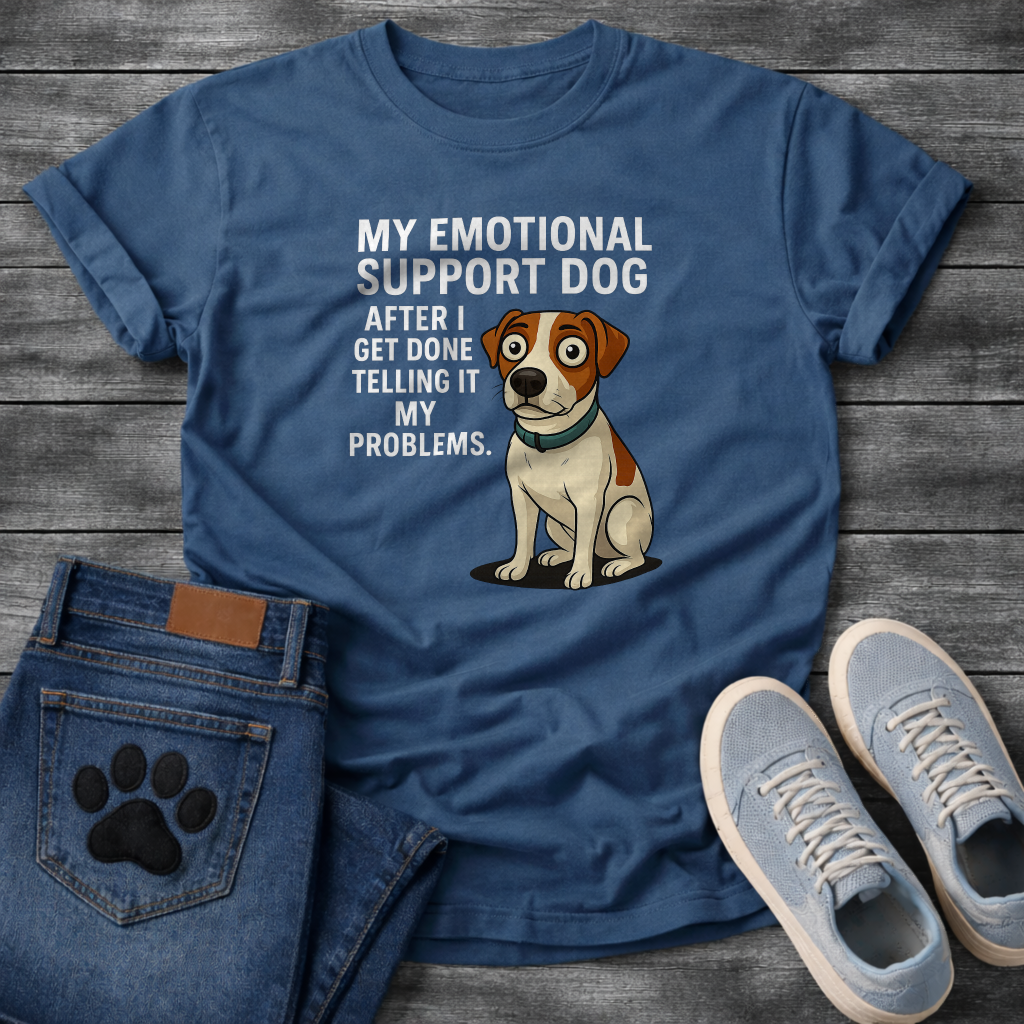 Emotional support dog funny dog shirts, pet lover apparel tee