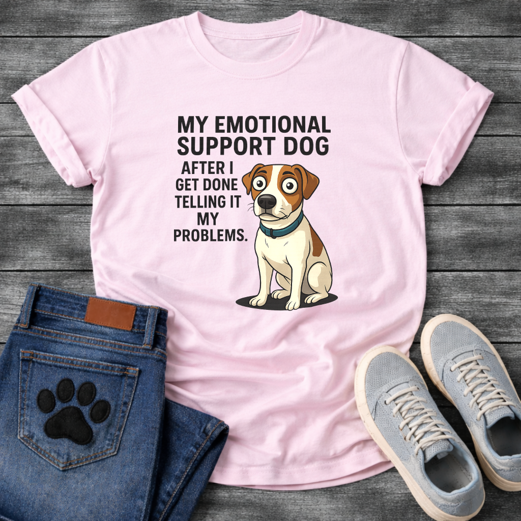 Emotional support dog funny dog shirts, pet lover apparel tee