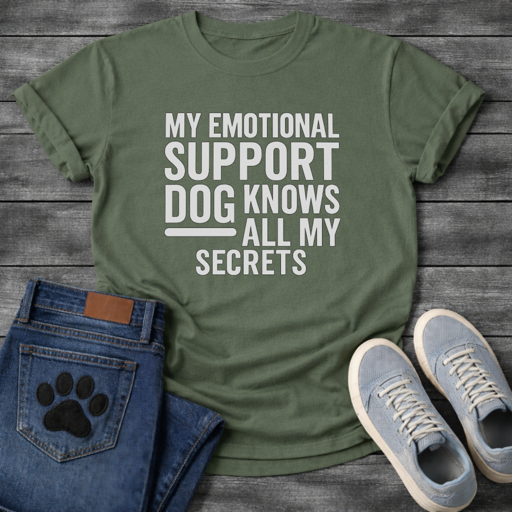 Emotional support dog funny dog shirts, pet lover apparel tee