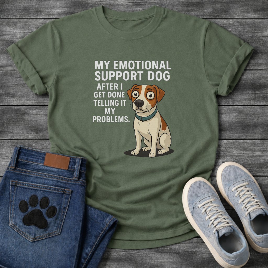 Emotional support dog funny dog shirts, pet lover apparel tee