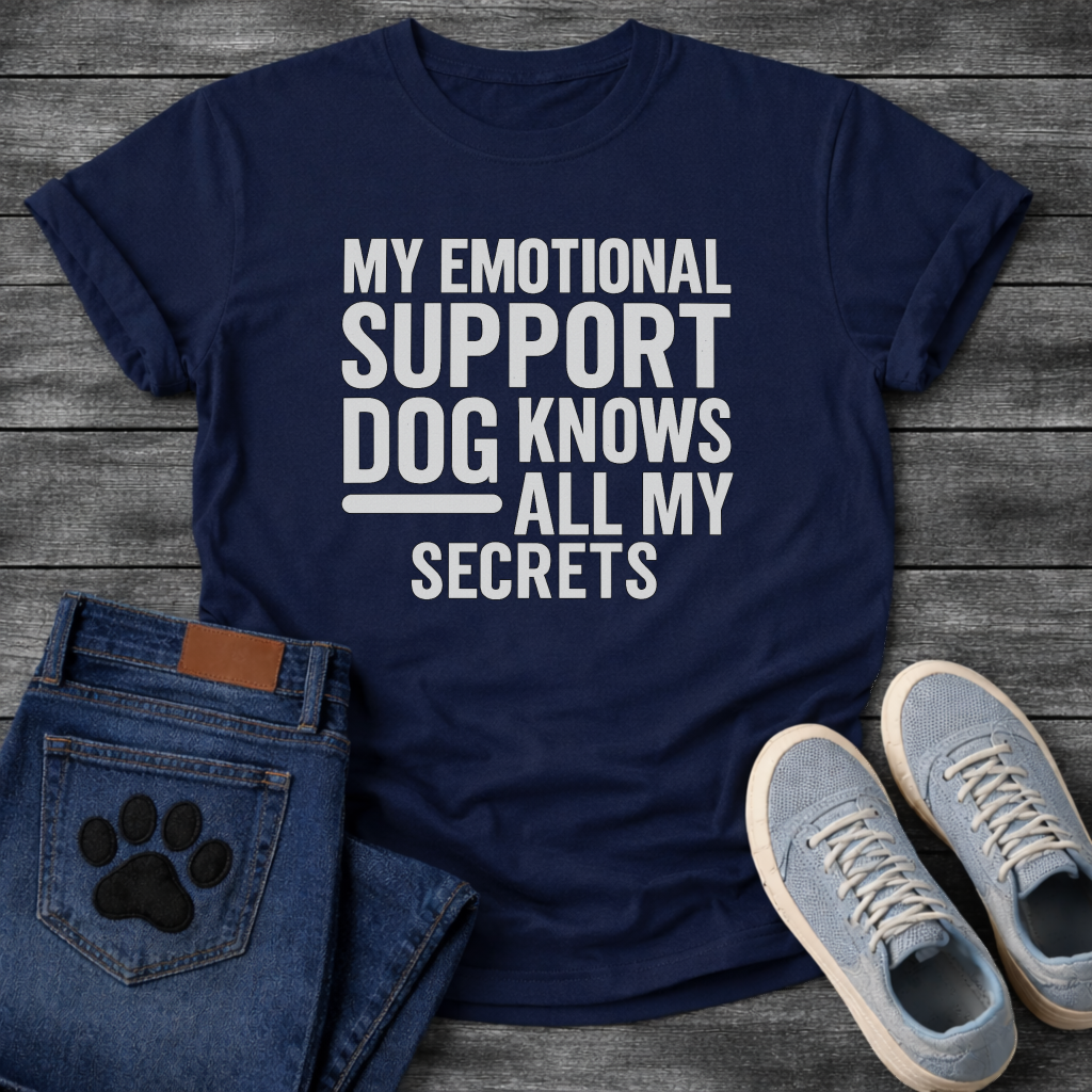 Emotional support dog funny dog shirts, pet lover apparel tee