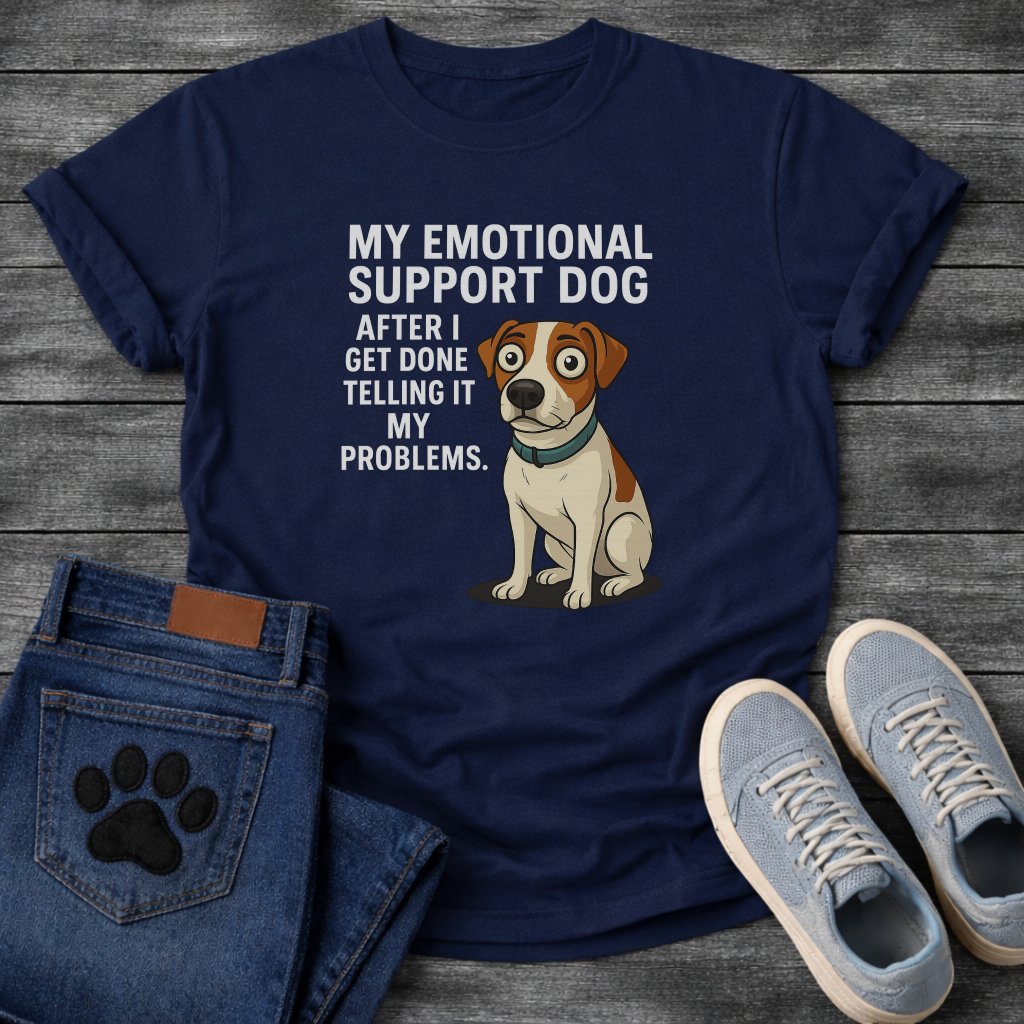 Emotional support dog funny dog shirts, pet lover apparel tee