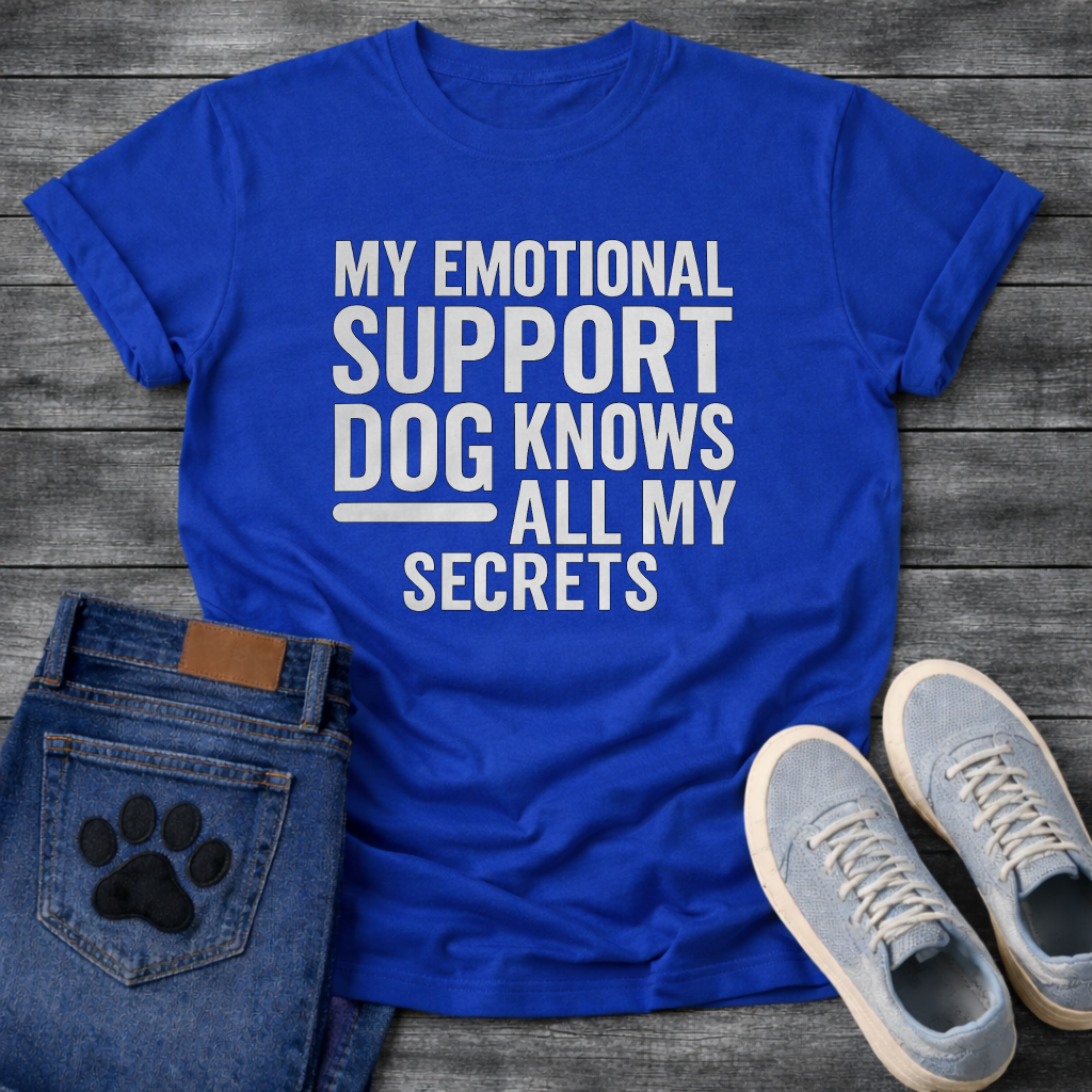 Emotional support dog funny dog shirts, pet lover apparel tee