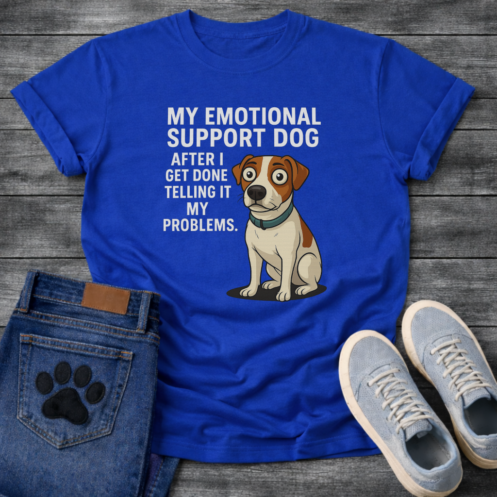 Emotional support dog funny dog shirts, pet lover apparel tee