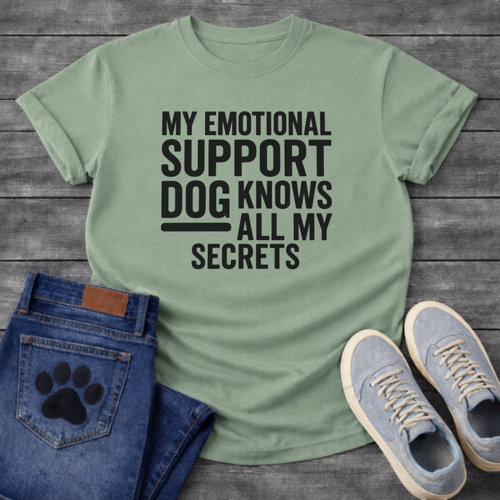 Emotional support dog funny dog shirts, pet lover apparel tee