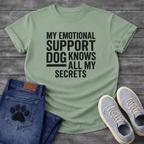 Emotional support dog funny dog shirts, pet lover apparel tee