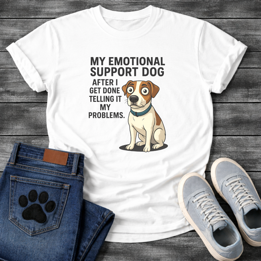 Emotional support dog funny dog shirts, pet lover apparel tee