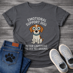 Funny emotional support dog shirt for pet lovers and dog moms
