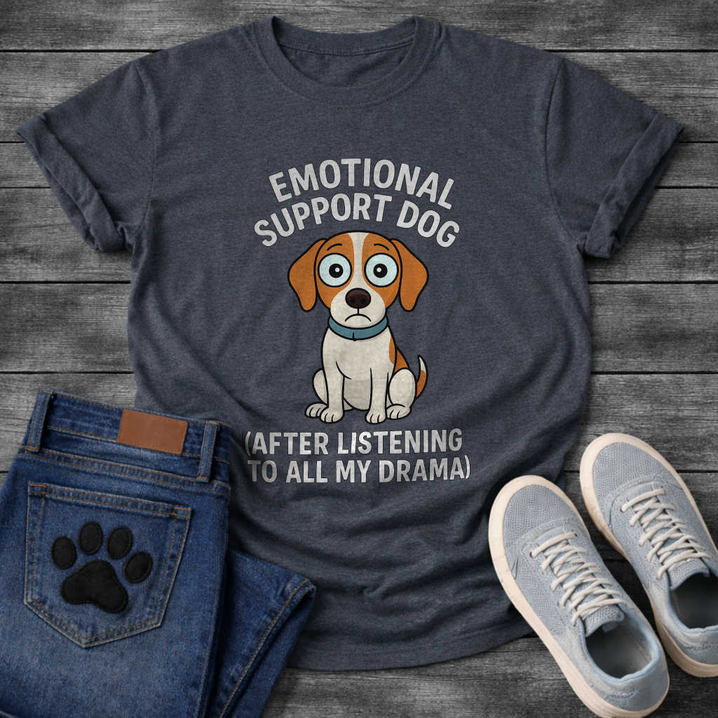 Funny emotional support dog shirt for pet lovers and dog moms
