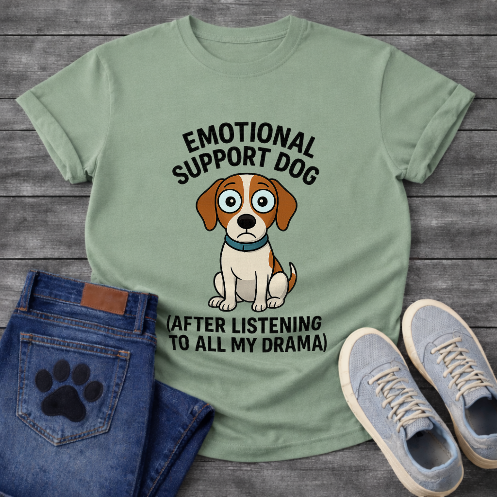 Funny emotional support dog shirt for pet lovers and dog moms