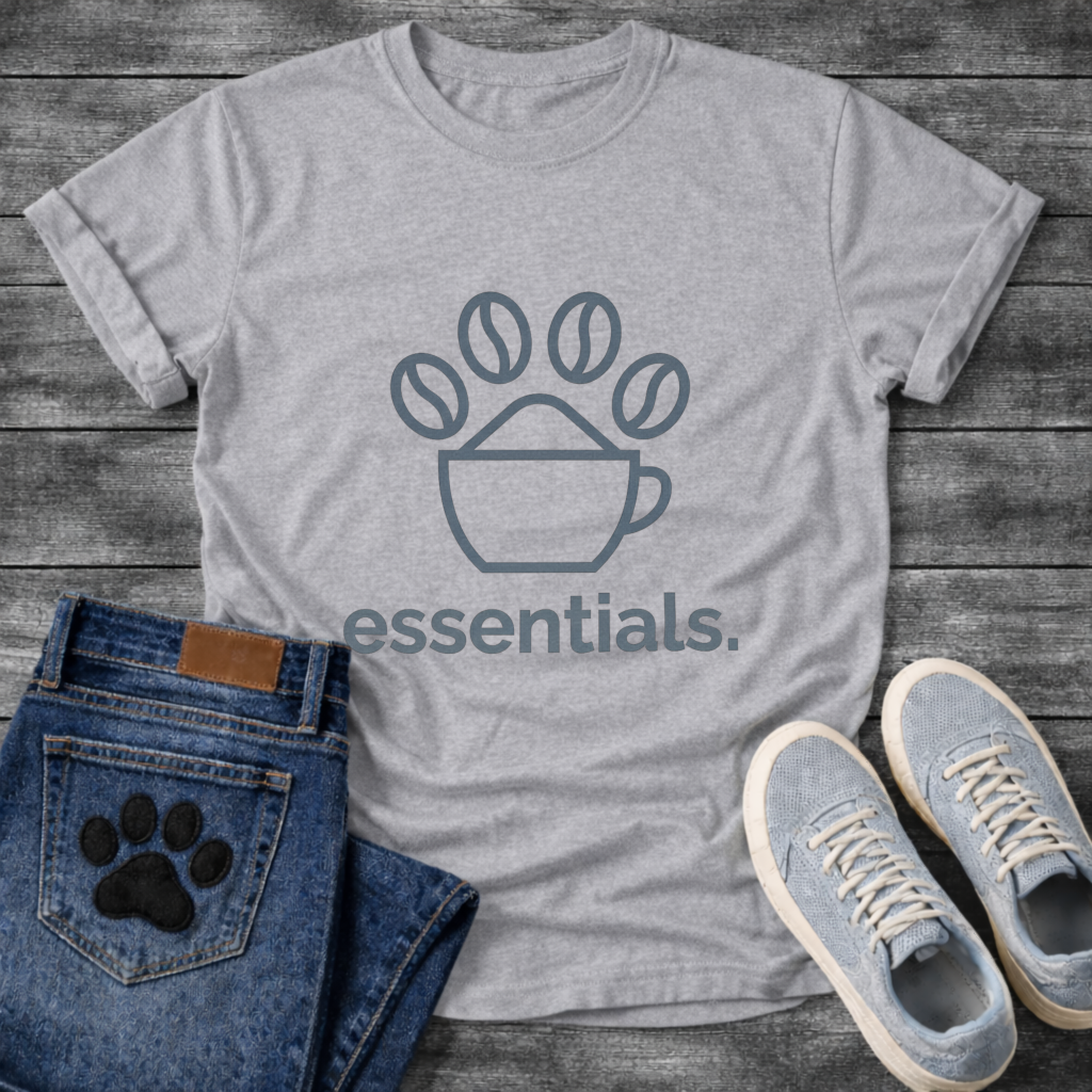 Funny dog shirt with paw print essentials design for pet parents
