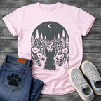 French Bulldog floral night moon botanical silhouette graphic dog shirt tee

