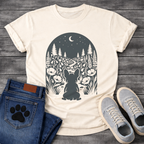 French Bulldog floral night moon botanical silhouette graphic dog shirt tee
