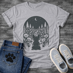 French Bulldog floral night moon botanical silhouette graphic dog shirt tee
