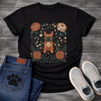 French Bulldog floral folk art botanical graphic dog mom shirt unisex tee