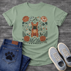 French Bulldog floral folk art botanical graphic dog mom shirt unisex tee