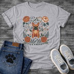 French Bulldog floral folk art botanical graphic dog mom shirt unisex tee