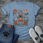 French Bulldog floral folk art botanical graphic dog mom shirt unisex tee