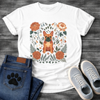 French Bulldog floral folk art botanical graphic dog mom shirt unisex tee
