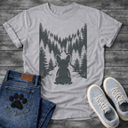 French Bulldog forest silhouette funny dog shirt unisex graphic tee