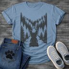 French Bulldog forest silhouette funny dog shirt unisex graphic tee