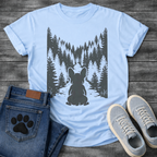 French Bulldog forest silhouette funny dog shirt unisex graphic tee