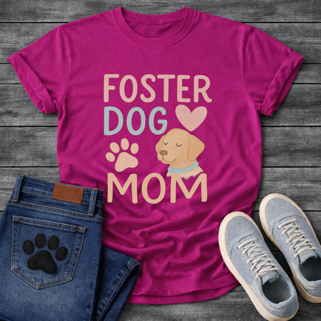Foster dog mom shirt with sweet puppy design for rescue dog parents